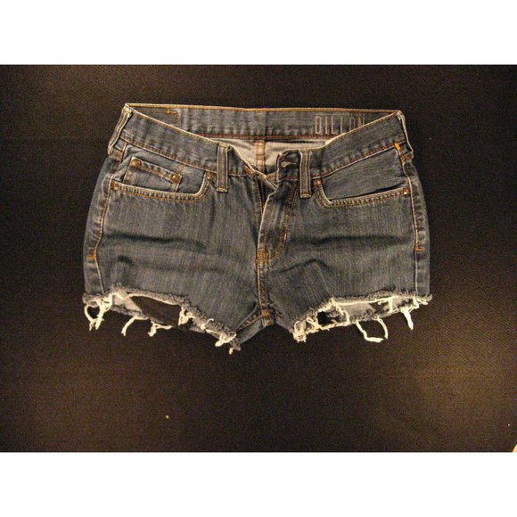 BULLHEAD Dillon CUTOFF JEAN SHORTS W 29 Womans Low Rise Blue Denim - Picture 1 of 11